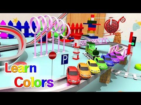 색깔자동차 영상 | 미니 기차 놀이 헬리콥터 | 색깔 놀이 색칠공부 암기법 동영상 | 미니카 트랙 롤러코스터|color learn color mini car run the rail
