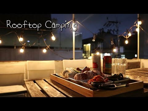 🍻 합정 에어비앤비 l 더 옥탑 l 루프탑 캠핑과 바베큐 l Urban camping in seoul rooftop l Airbnbで友達と料理を作て食べてみた